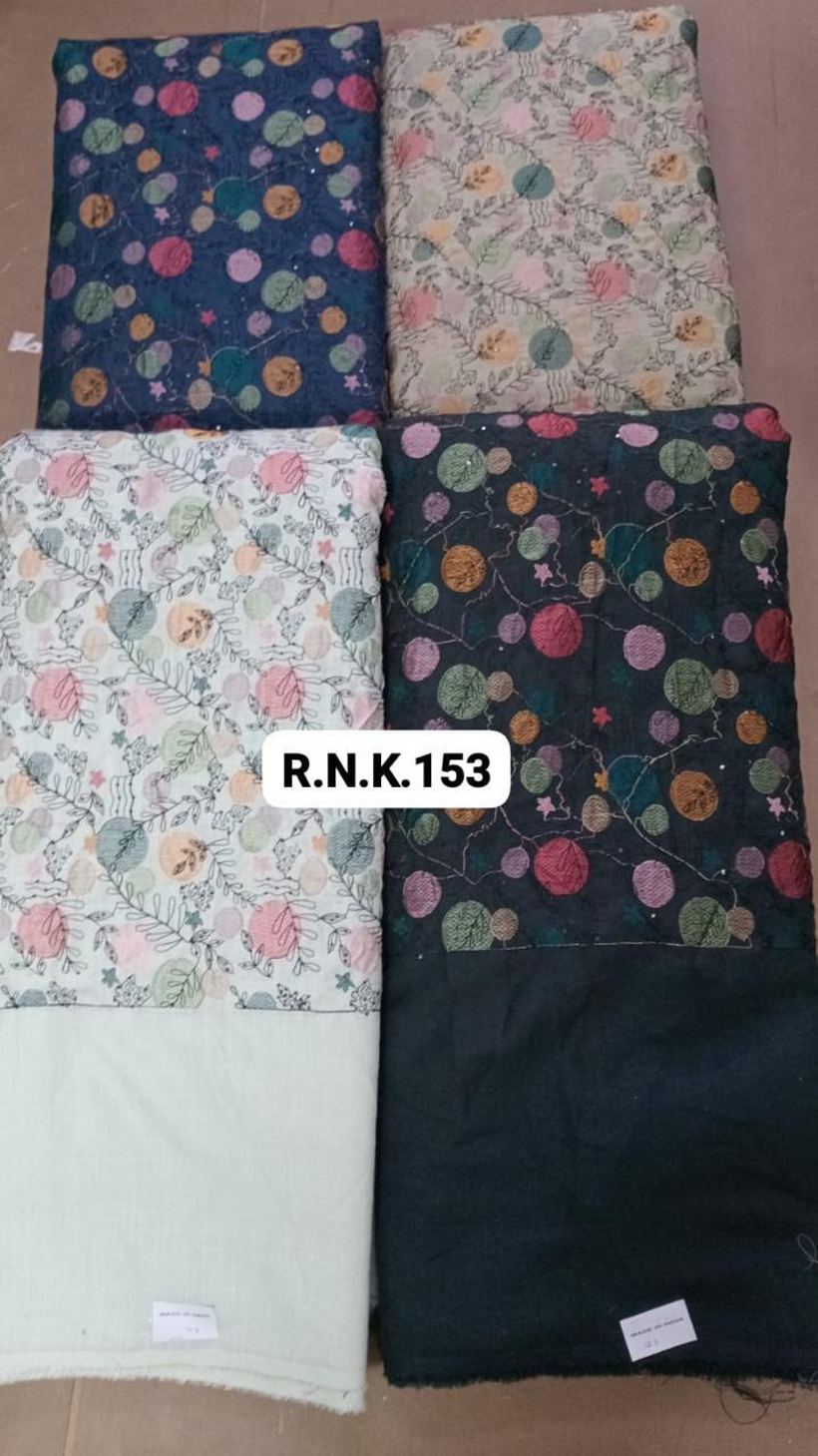 RNK 153 dotted vine embroidery fabric